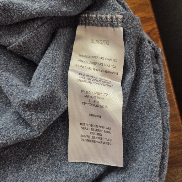 Free Country Men's Blue Long Sleeve Shirt xl Micro Tech Cozy Soft Warm - Picture 6 of 8